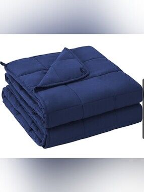 Luxury Navy Quilted Weighted Comforter Queen Size 20 Ibs